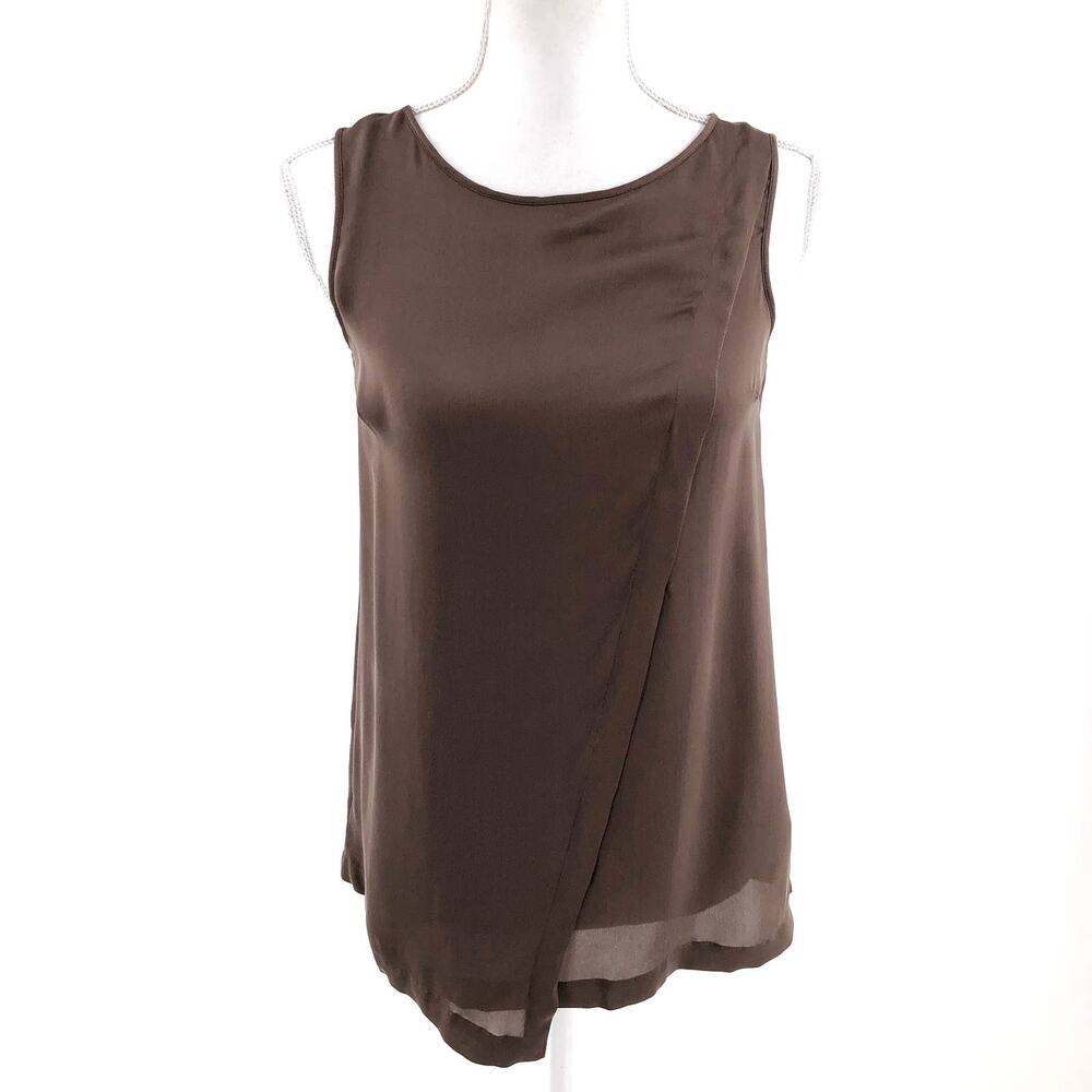 Gentry Portofino Canotta Brown Mole Silk Shirt Sz XS NWT